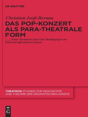 cover image of Das Pop-Konzert als para-theatrale Form